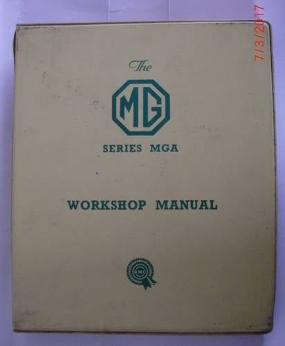Genuine MG Workshop Manual. For Sale