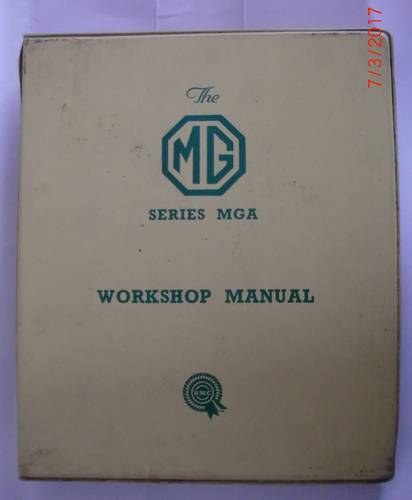 Genuine MGA Workshop Manual For Sale