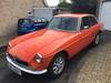 MGB GT 1979 Vermillion Red, New chrome bumpers SOLD