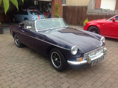 1972 MKII MGB Roadster Black Tulip with overdrive For Sale