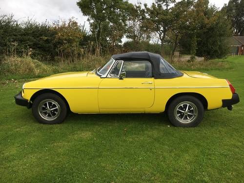 MGB Roadster 1981, Snapdragon Yellow, Black Trim. For Sale