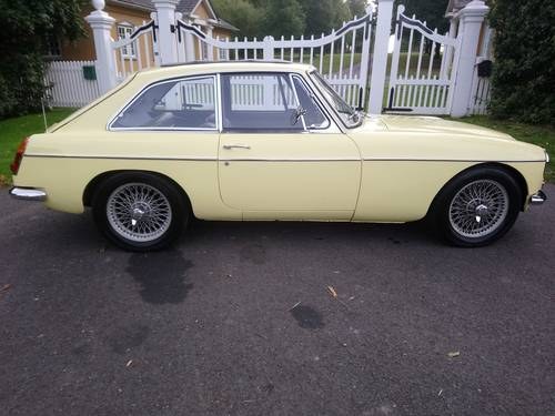 1969 MGC GT Restored Yellow with Black leather interior SOLD