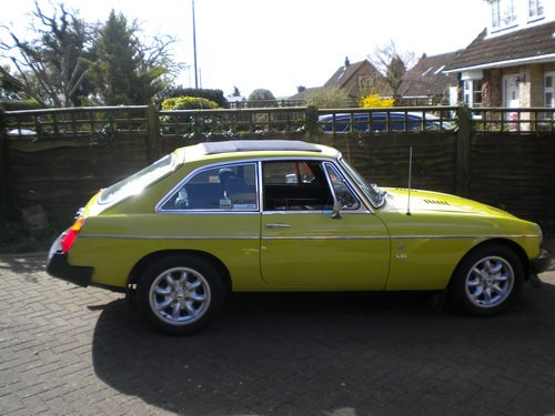 MG BGT Factory V8, 1975, Citron Yellow, Stunning. For Sale