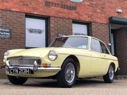 1970 MGB GT, Primrose Yellow, overdrive, wire wheels SOLD