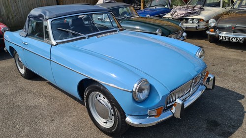 1974 MGB, Bare shell rebuild in Iris blue to show standard SOLD