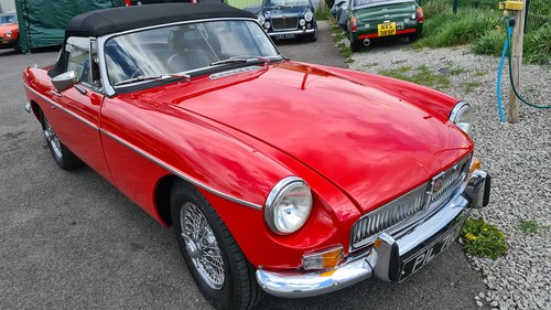 1972 MGB Roadster, chrome wires and overdrive. SOLD