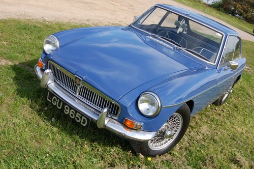 1966 MG MGB GT MK1 CHROME BUMPER MINERAL BLUE WIRE WHEELS CL For Sale