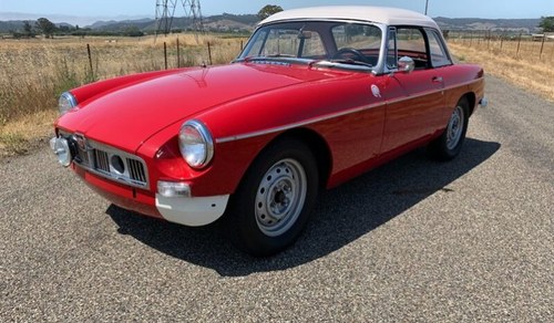 1964 MGB Convertible+ HardTop LHD Red(~)Black 73k miles $25. For Sale
