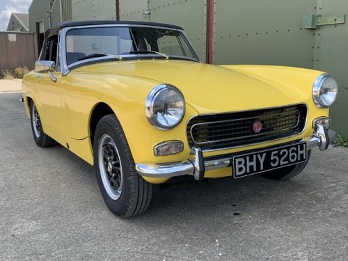 1970/H MG Midget MkIII 1275cc in Yellow For Sale