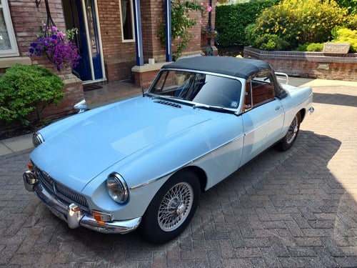 1965 Iris Blue MG B Roadster For Sale LHD For Sale