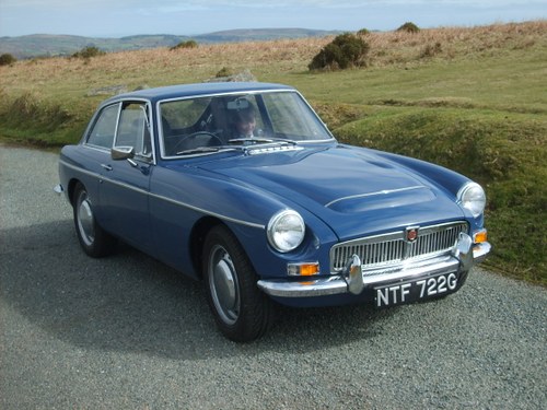1968 MGC GT in mineral blue, fully restored. For Sale
