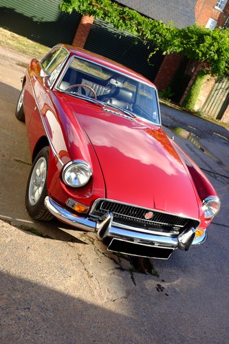 1971 MG B GT "Shark Mouth" in damask red with overdrive SOLD