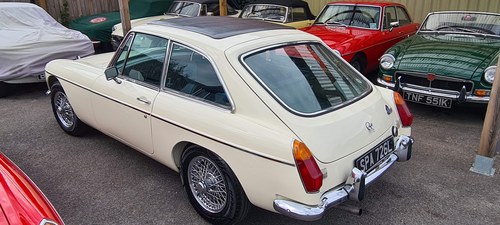 1973 MGB GT in Old English White, Full sunroof. For Sale