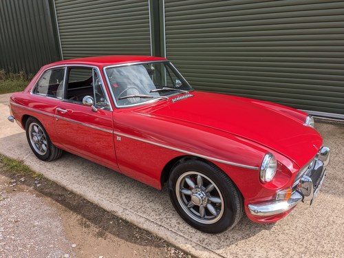 1969 MG MGB GT Tartan Red, knock-ons, overdrive, beautiful SOLD