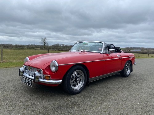 1973 MG MGB Roadster Manual/Overdrive in Tartan Red SOLD