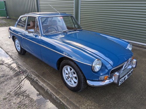 1974 MG MGB GT Teal Blue, Webasto, overdrive, low mileage SOLD