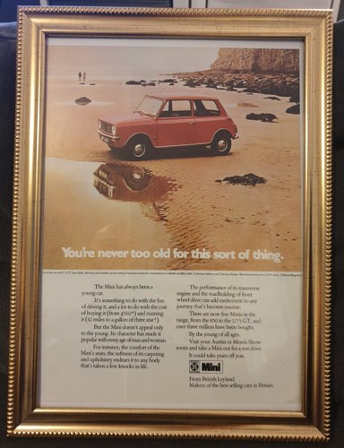 Original 1973 Mini Clubman Framed Advert For Sale