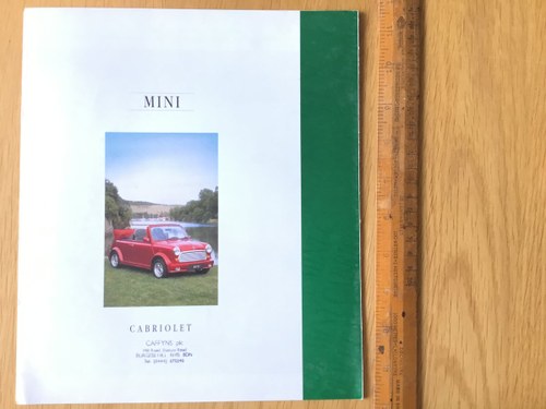1992 Mini Cabriolet Brochure VENDUTO