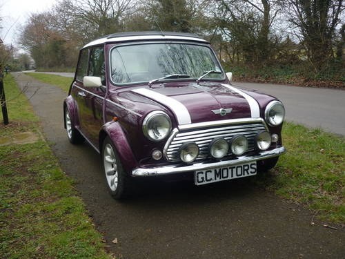 1999 Mini Cooper in Morello with full leather and electric roof For Sale
