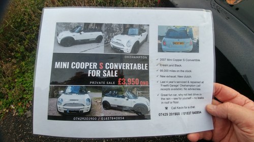 2007 Cooper S Convertible In vendita