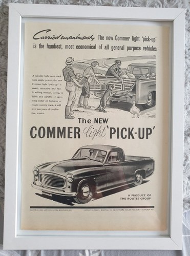 1983 Original 1953 Commer Light Pickup Framed Advert  For Sale