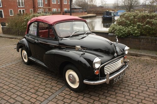 1967 Morris Minor Convertible - Black, restored 1098cc VENDUTO