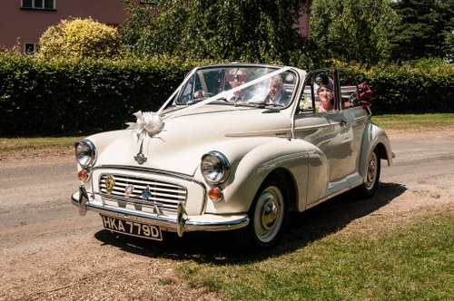 1966 MORRIS MINOR CONVERTIBLE WEDDING CAR IN SUFFOLK For Hire
