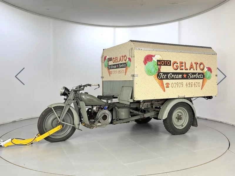 1948 MOTO GUZZI ECOLE ICE CREAM CART coffee van ready to use