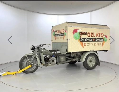 1948 MOTO GUZZI ECOLE ICE CREAM CART coffee van ready to use Kaufen Bei