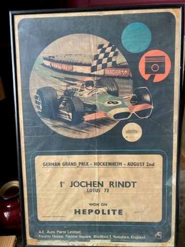 Hepolite Trade Poster Announcing the Result of the 1970 Germ In vendita all'asta