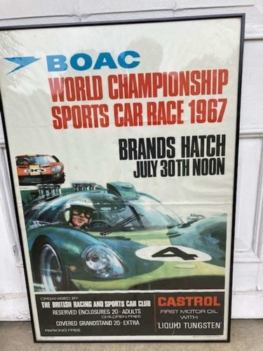 Contemporary Poster Advertising the 1967 BOAC 500 at Brands  For Sale by Auction