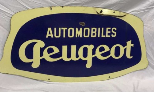 A rare 1930s enamelled metal Peugeot Automobiles advertising For Sale by Auction