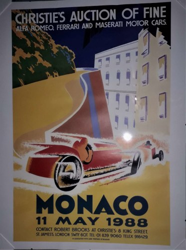 Monaco 1988 Christies Auction Advertising Poster For Sale by Auction