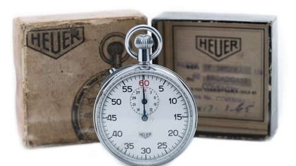 Heuer Stopwatch Complete with Box and Paperwork