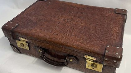 A Large Crocodile Skin SuitcaseTrunk Bearing the Initials A.