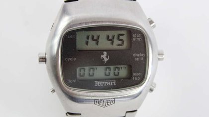 1977-78 Heuer Ferrari Chronosplit 102.703 Quartz LCD Watch -