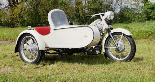 1953 Nimbus with sidecar in ivory white In vendita