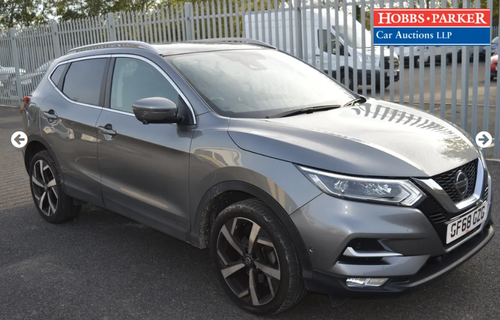 2018 Nissan Qashqai Tekna Dig-T S-A 8,514 Miles for auction 25th For Sale