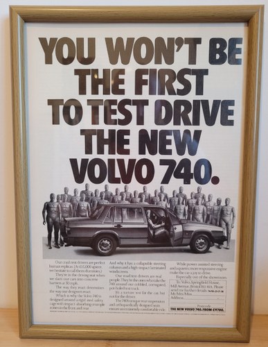 Original 1985 Volvo 740 Framed Advert For Sale