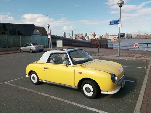 1991 Nissan Figaro in yellow/cream. Clean MOT. For Sale