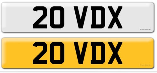 ‘20 VDX’   Dateless Registration For Sale In vendita