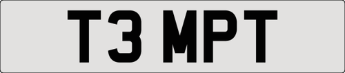 Cherished number plate T3 MPT (TEMPT) In vendita