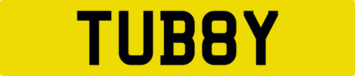 TUB 8Y number plate For Sale
