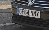 Selling GF64NNY registration plate For Sale