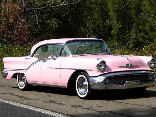 1957 Oldsmobile 88 = clean Pink(~)Ivory low miles  $21.5k In vendita
