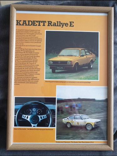 Original 1979 Opel Kadett Framed Advert For Sale