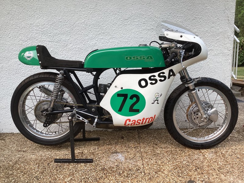 1972 Ossa Track bike Green Manual, speed Left Hand Drive in