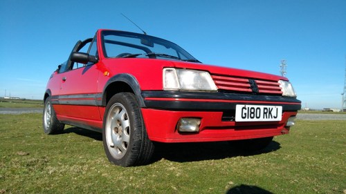 Peugeot 205 CTi 1990 1.6i RED Convertible Cabriolet  For Sale