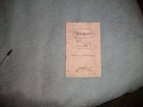 1929 peugeot 172 / 190 hand book original SOLD