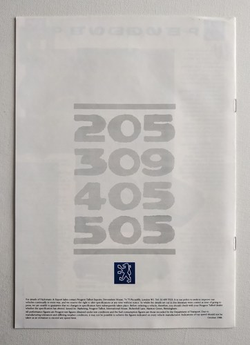 1989 Peugeot 1989 UK Range Sales Brochure - 2